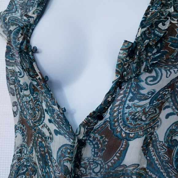 Banana Republic Sheer Floral Blouse Size MP - Picture 2 of 8